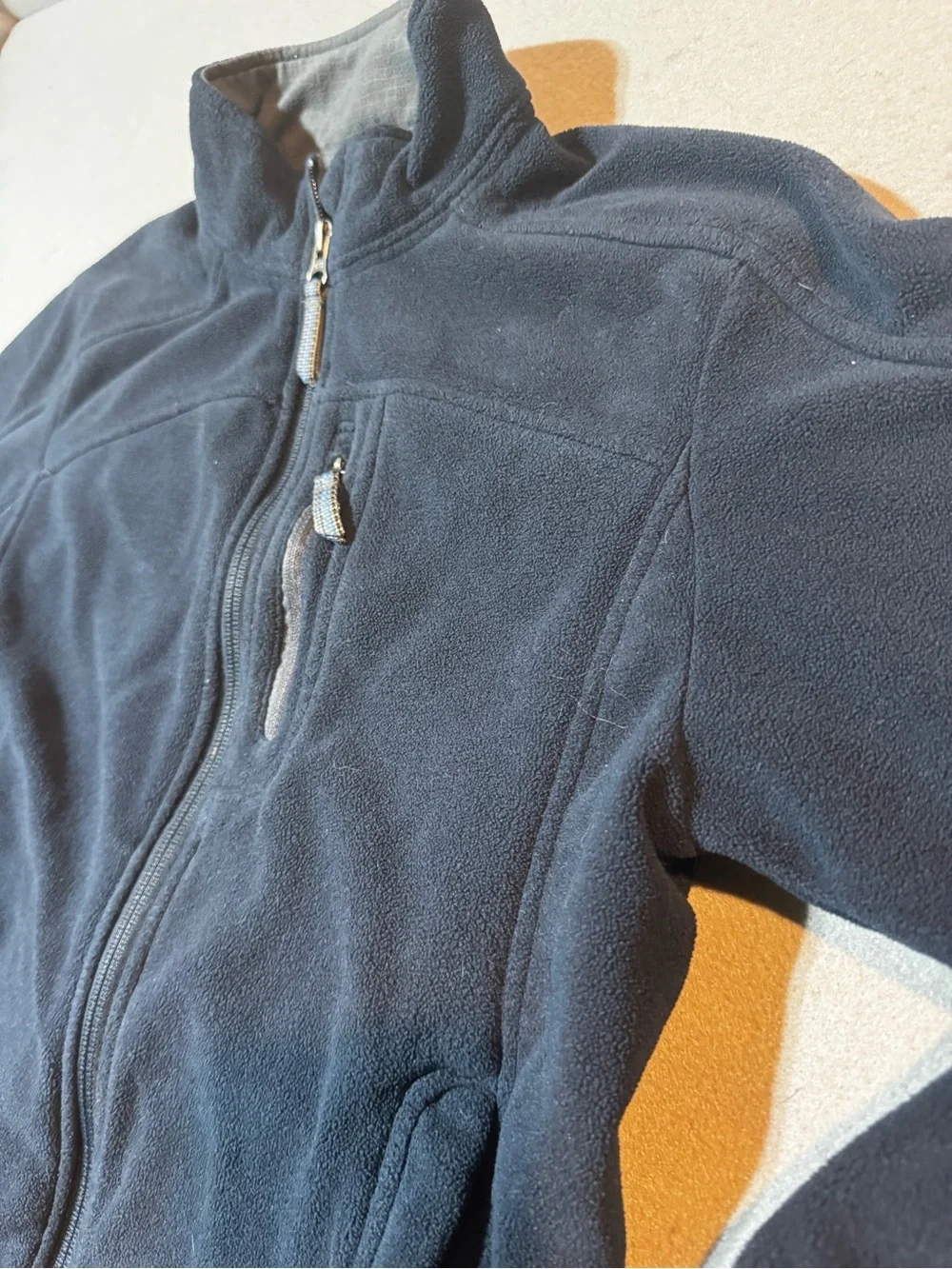 REI Black Boys' Fleece Jacket with Blue Logo Tag